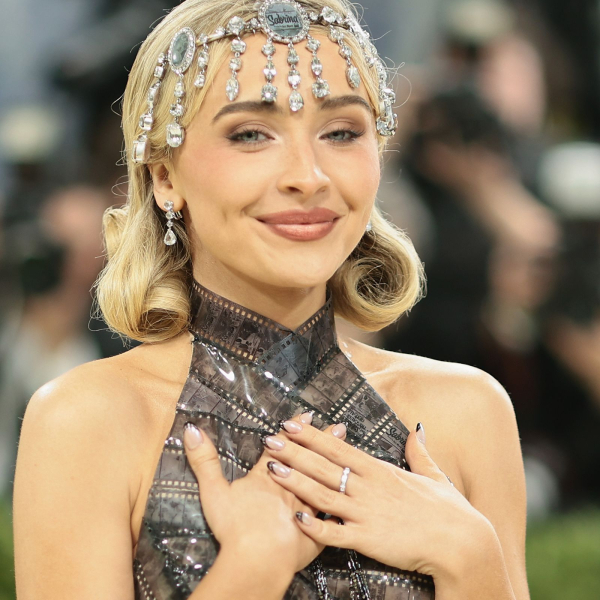Sabrina Carpenter shows off her nails at the 2026 Met Gala.