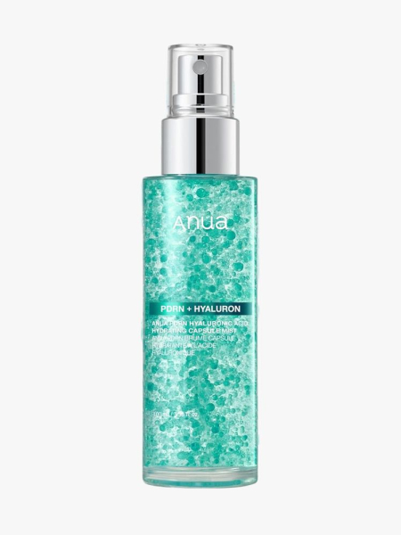 Anua PDRN Hyaluronic Acid Hydrating Capsule Mist in branded component on a light gray background